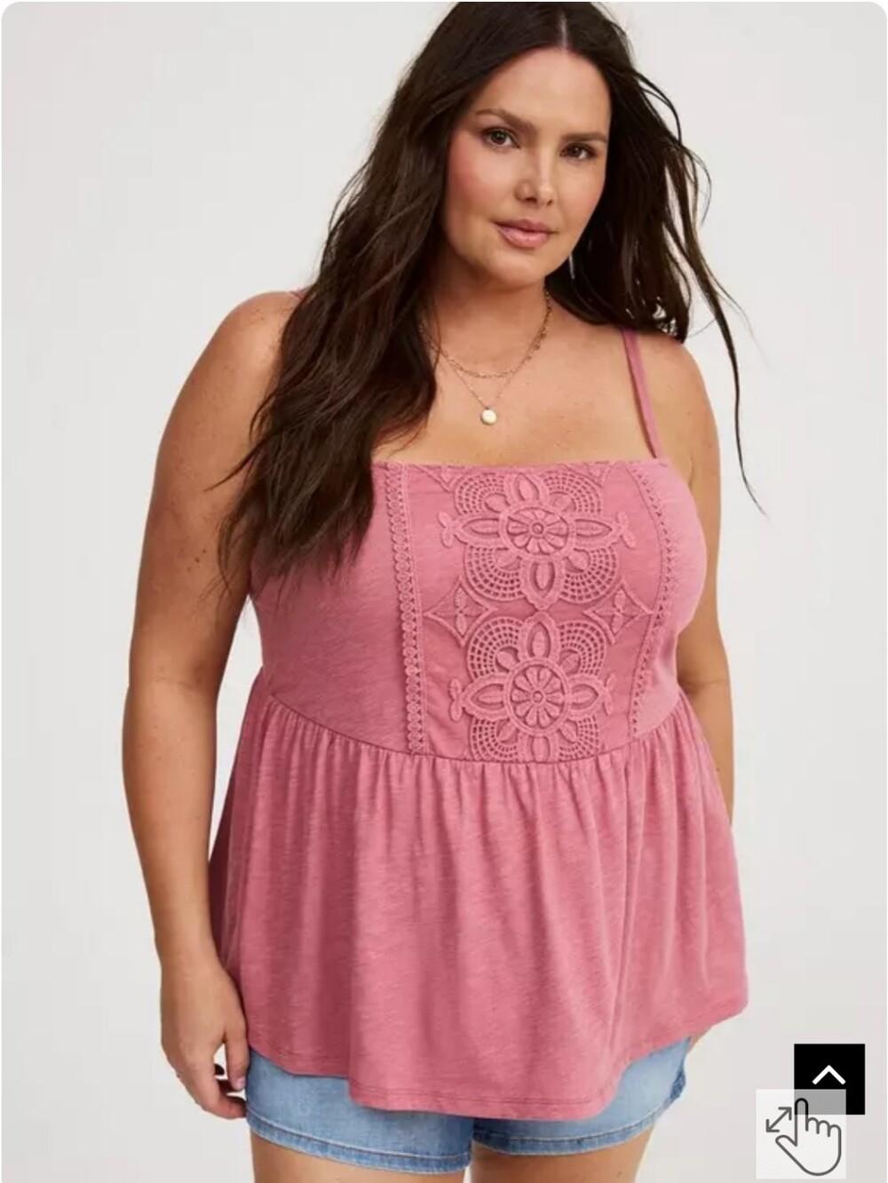 torrid Pink Crochet Babydoll Tank Swim Coverup
